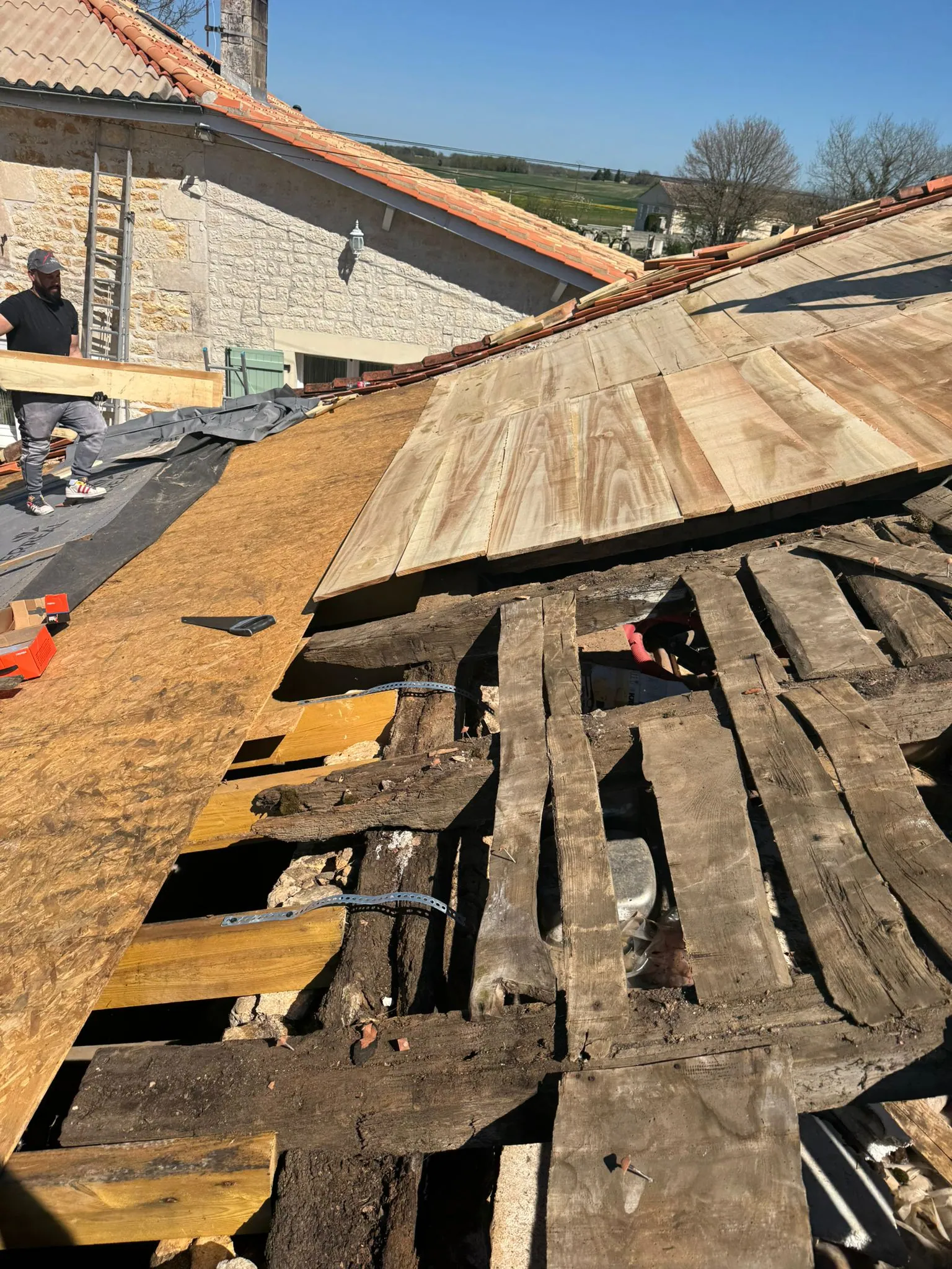 Chantier de couverture en Gironde