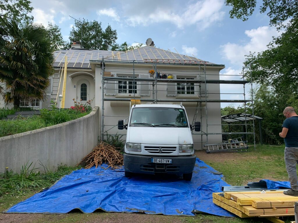 Chantier toiture — vue extérieure maison — CP Rénovation Gironde